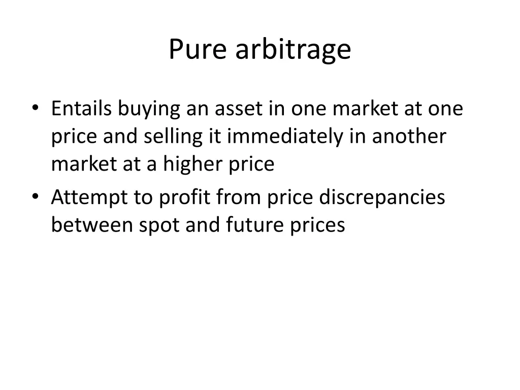 pure arbitrage