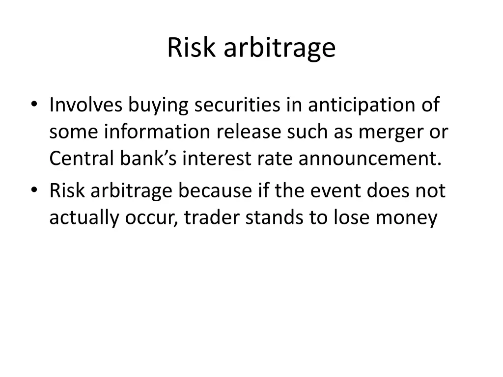 risk arbitrage