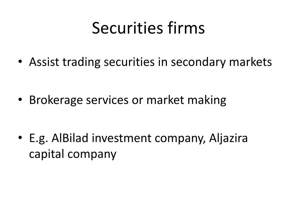 securities firms