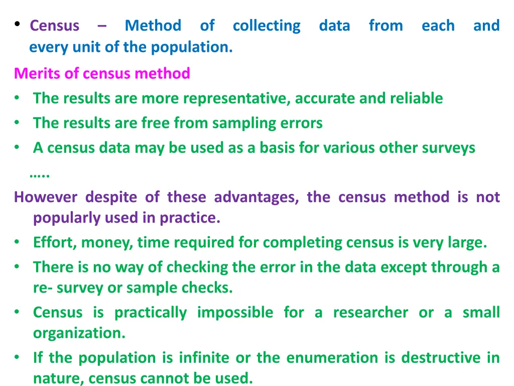 census every unit of the population