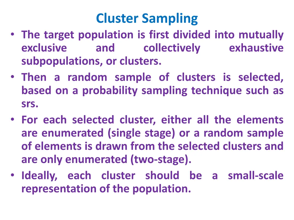 cluster sampling