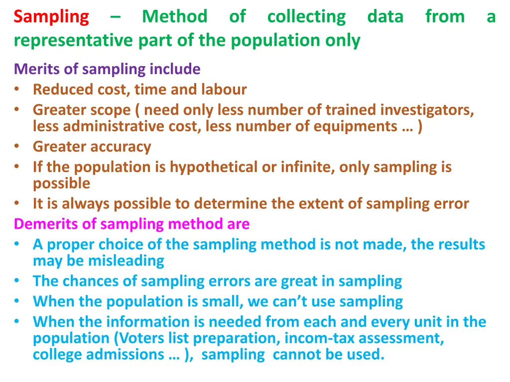 sampling representative part of the population