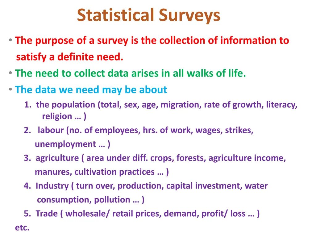 statistical surveys