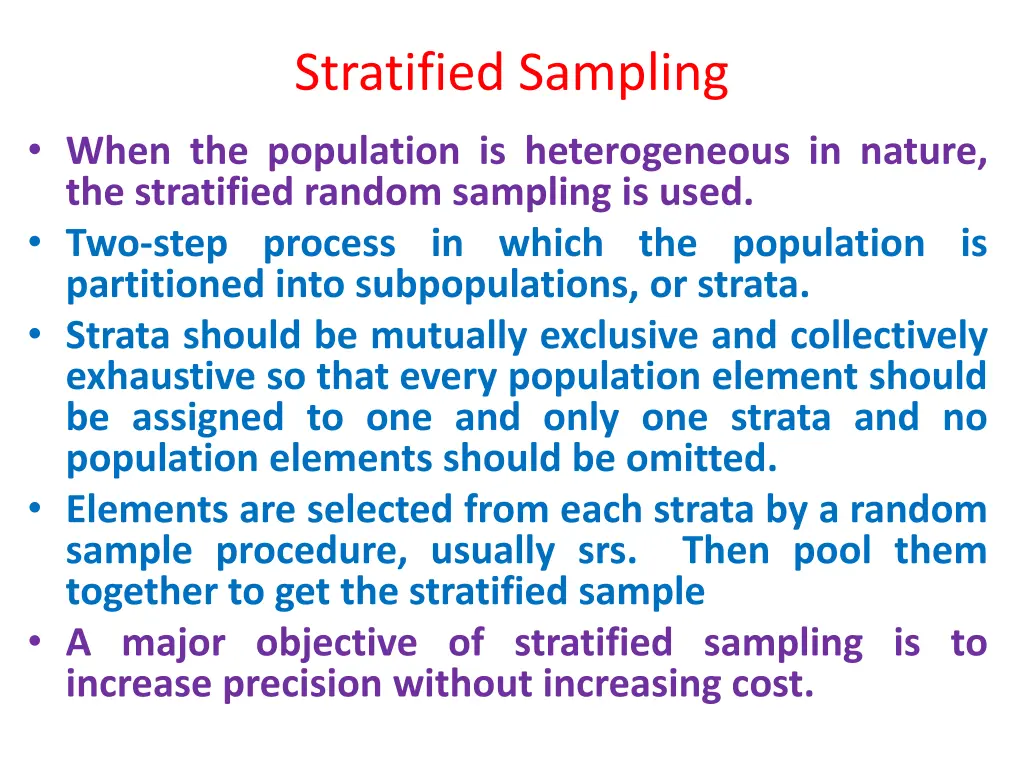 stratified sampling