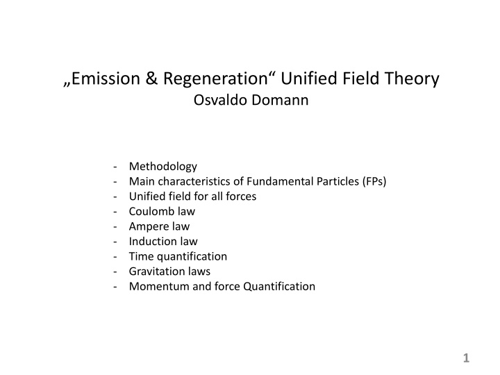 emission regeneration unified field theory