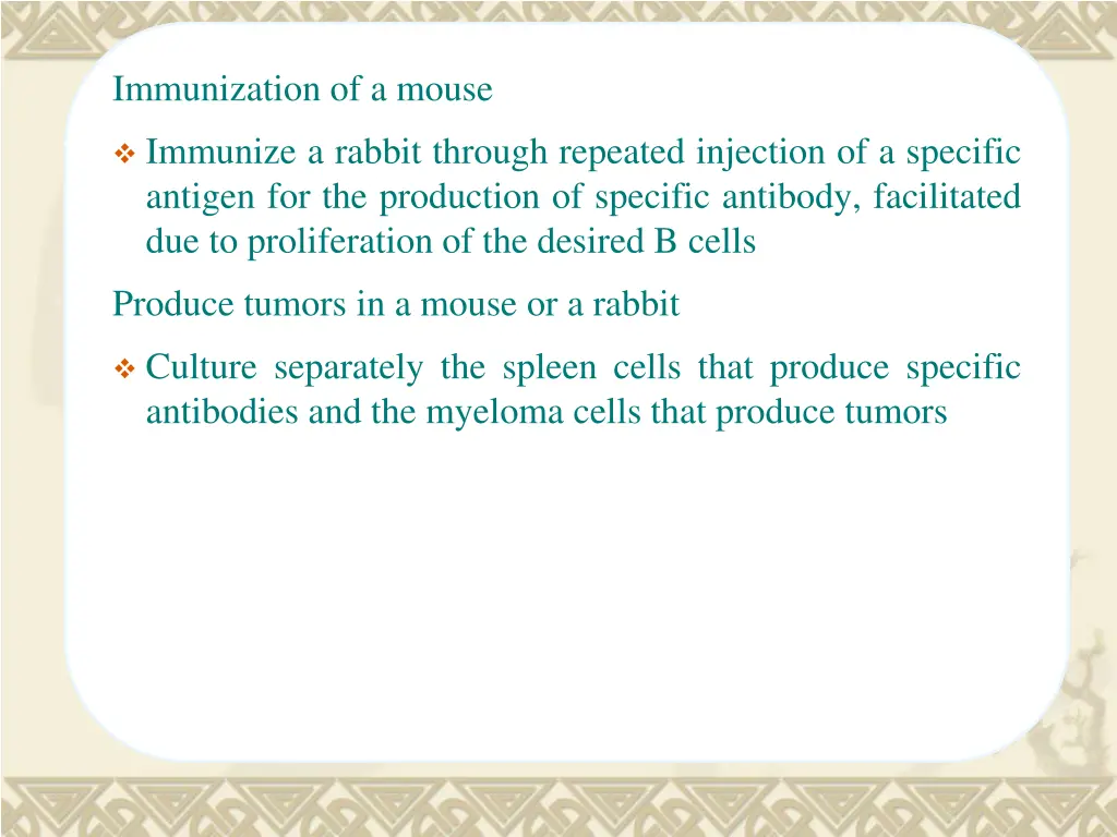 immunization of a mouse