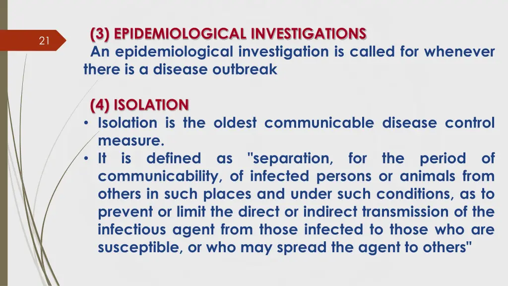 3 epidemiological investigations