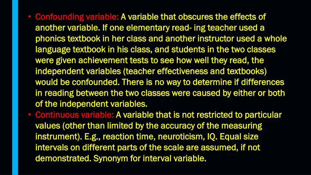 confounding variable confounding variable