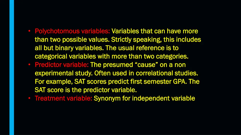 polychotomous polychotomous variables than