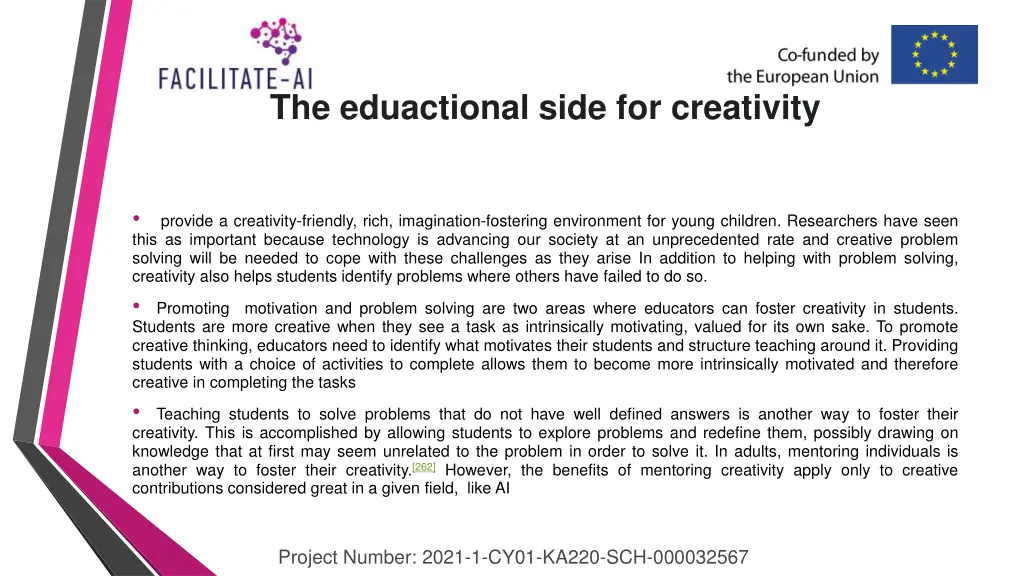 the eduactional side for creativity