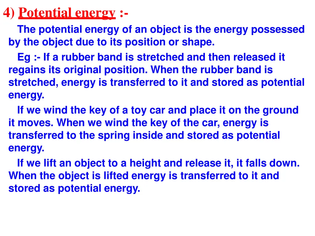 4 potential energy the potential energy