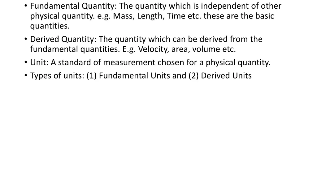 fundamental quantity the quantity which