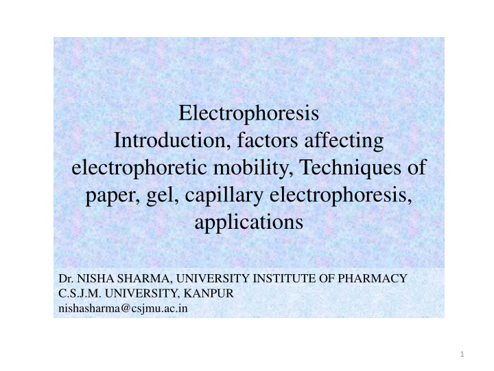 electrophoresis introduction factors affecting