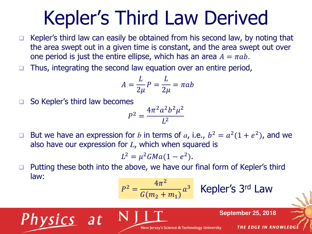 kepler s third law derived