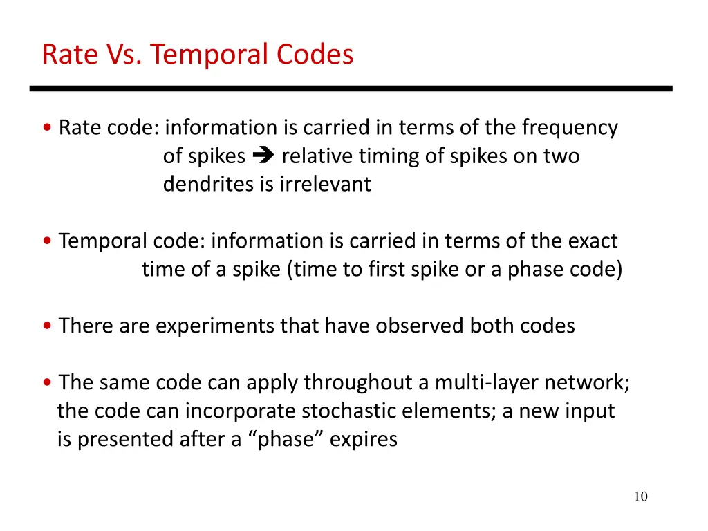 rate vs temporal codes