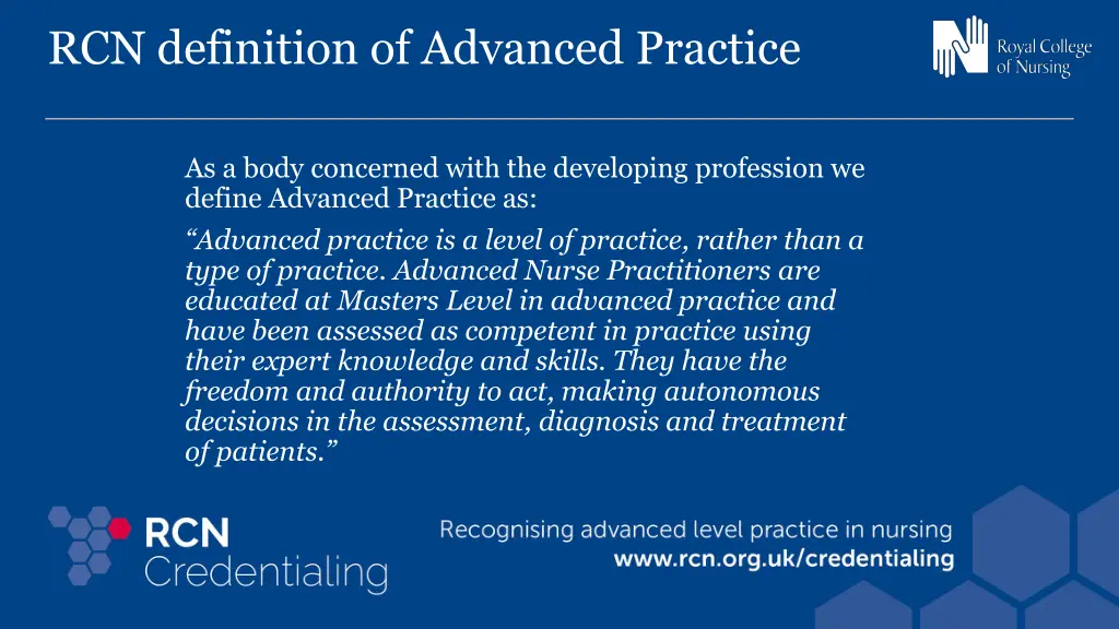 rcn definition of advanced practice