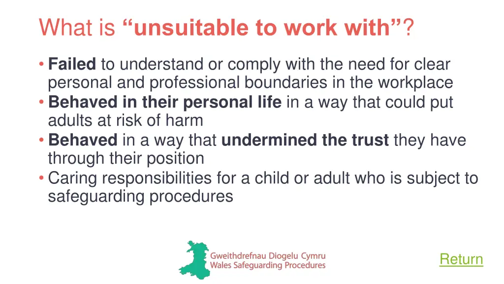 what is unsuitable to work with 1