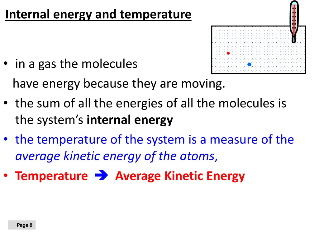 internal energy and temperature