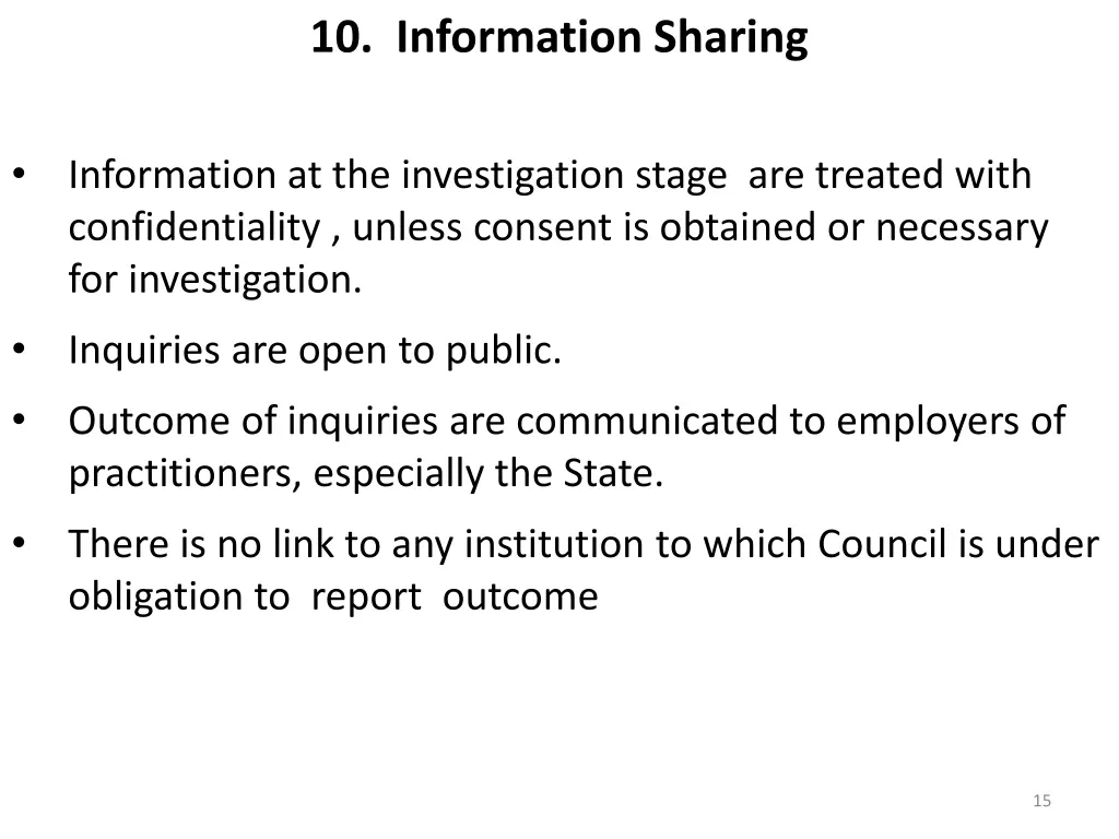 10 information sharing