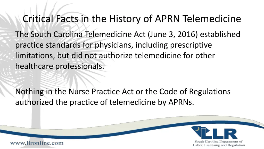 critical facts in the history of aprn telemedicine