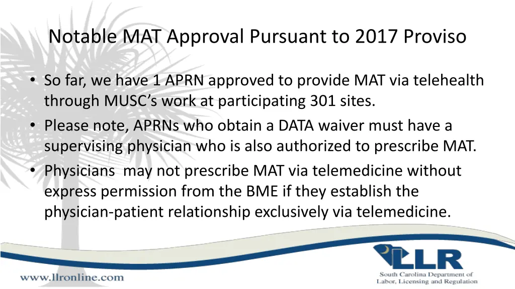 notable mat approval pursuant to 2017 proviso