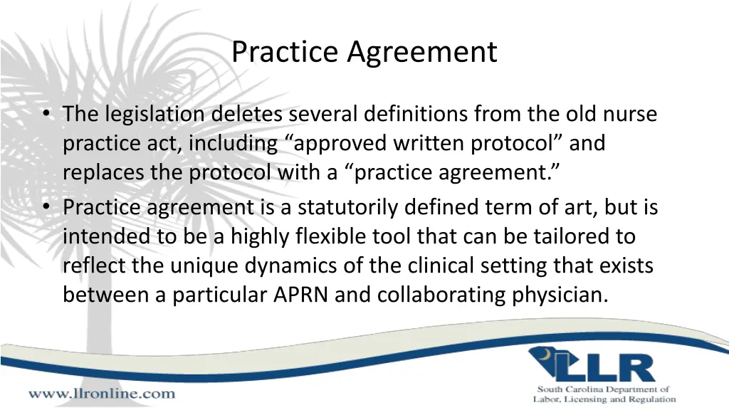 practice agreement