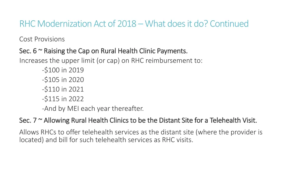 rhc modernization act of 2018 what does