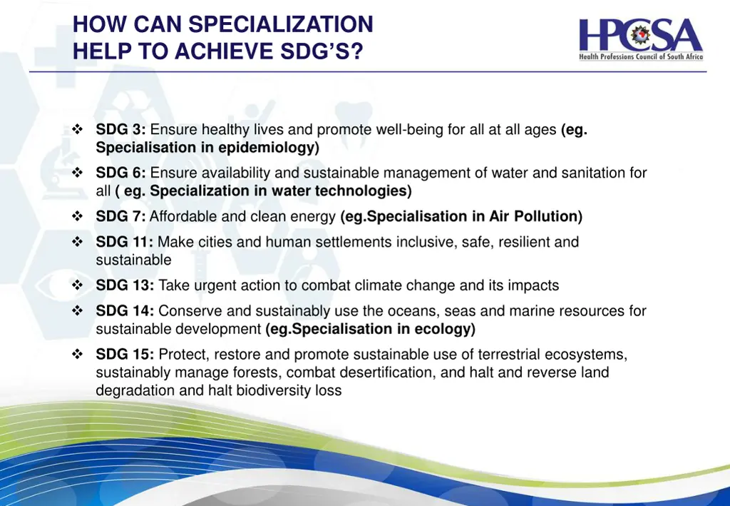 how can specialization help to achieve sdg s