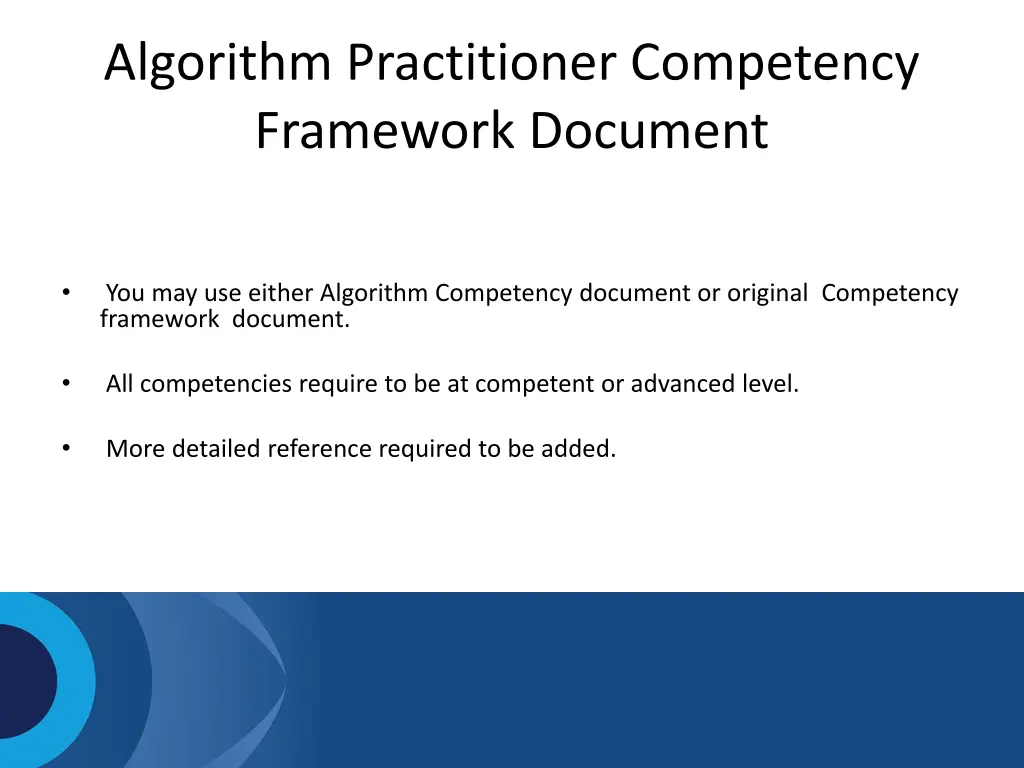 algorithm practitioner competency framework