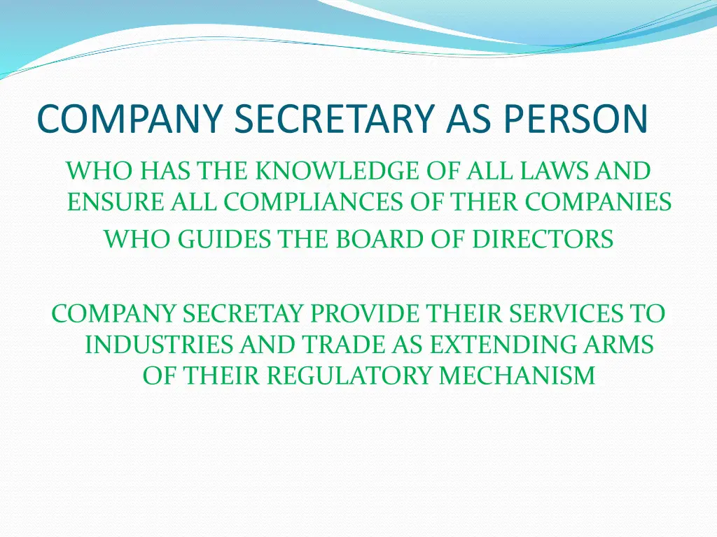 company secretary as person