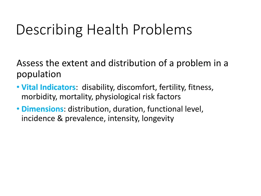 describing health problems