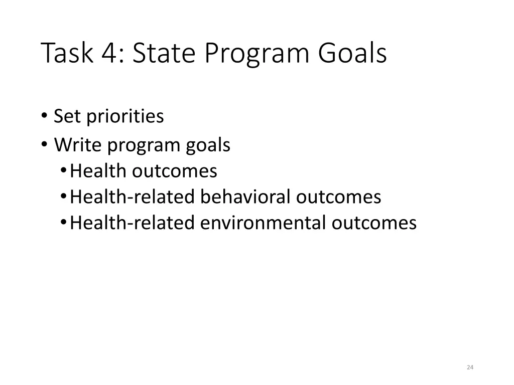 task 4 state program goals