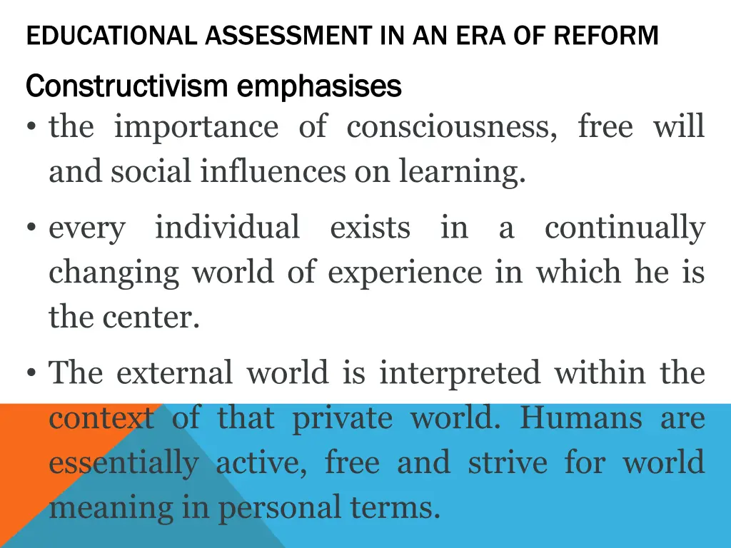 educational assessment in an era of reform 1