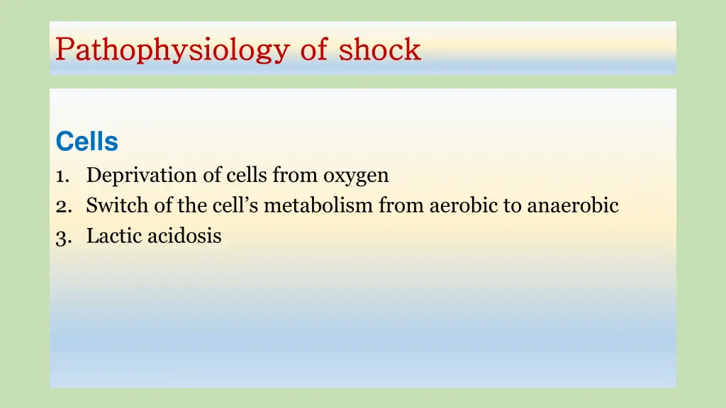 pathophysiology of shock pathophysiology of shock