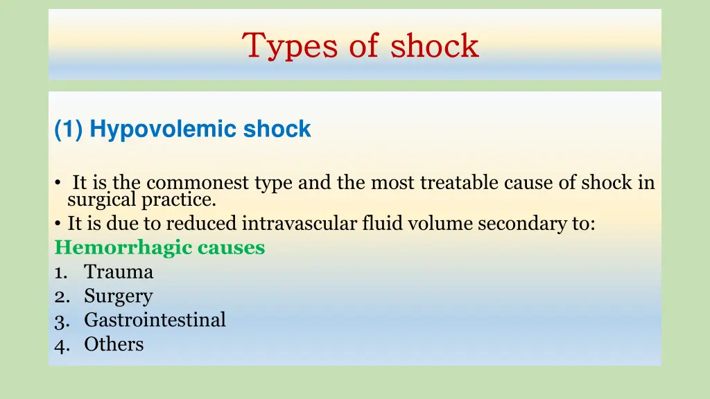 types of shock types of shock