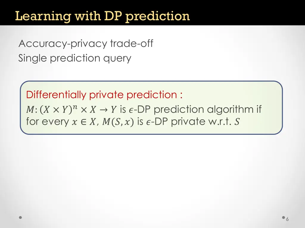 learning with dp prediction