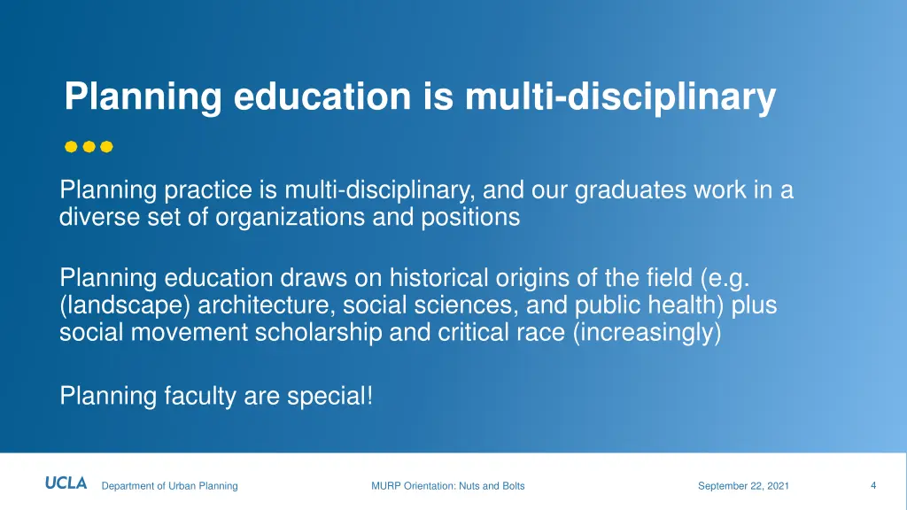 planning education is multi disciplinary