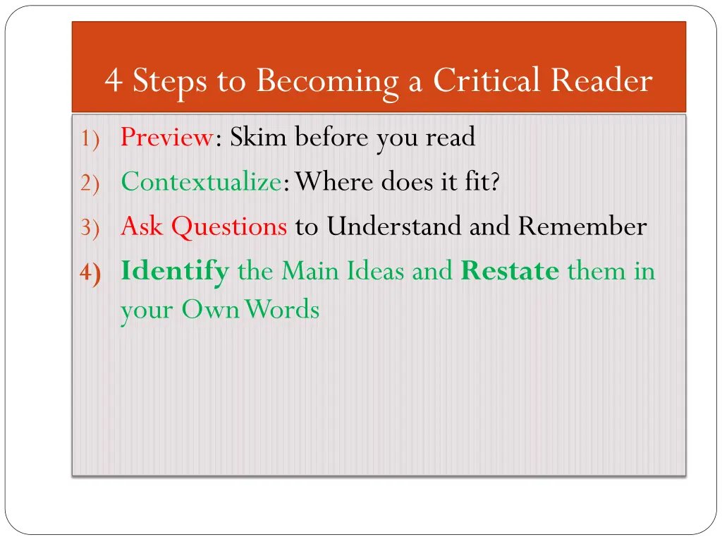 4 steps to becoming a critical reader