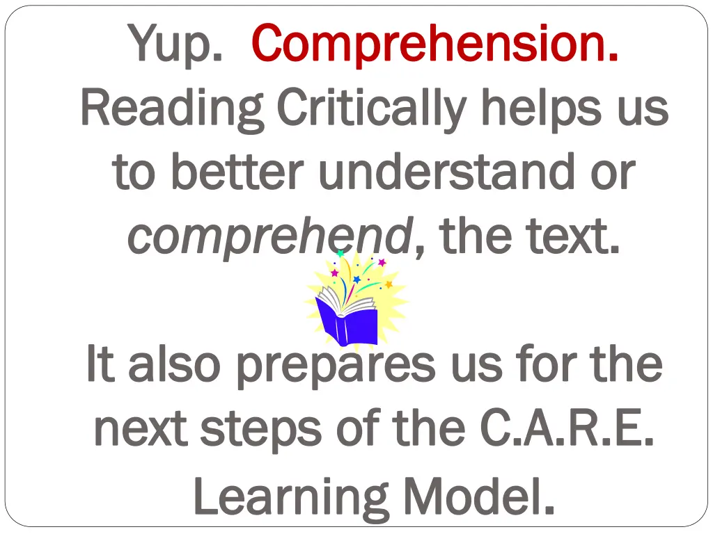 yup yup comprehension comprehension reading