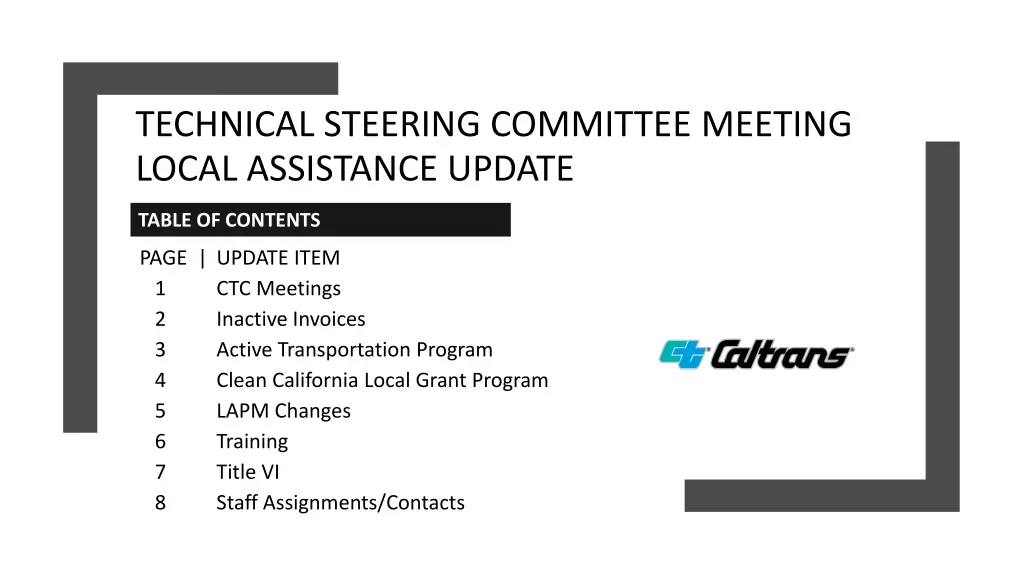 technical steering committee meeting local