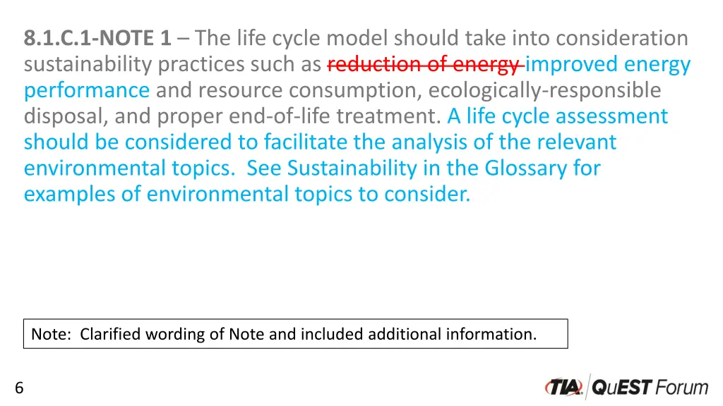 8 1 c 1 note 1 the life cycle model should take