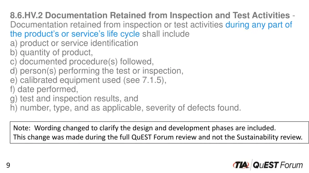 8 6 hv 2 documentation retained from inspection