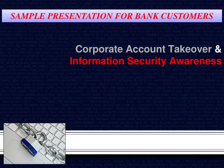 sample presentation for bank customers