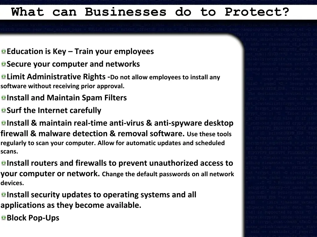 what can businesses do to protect