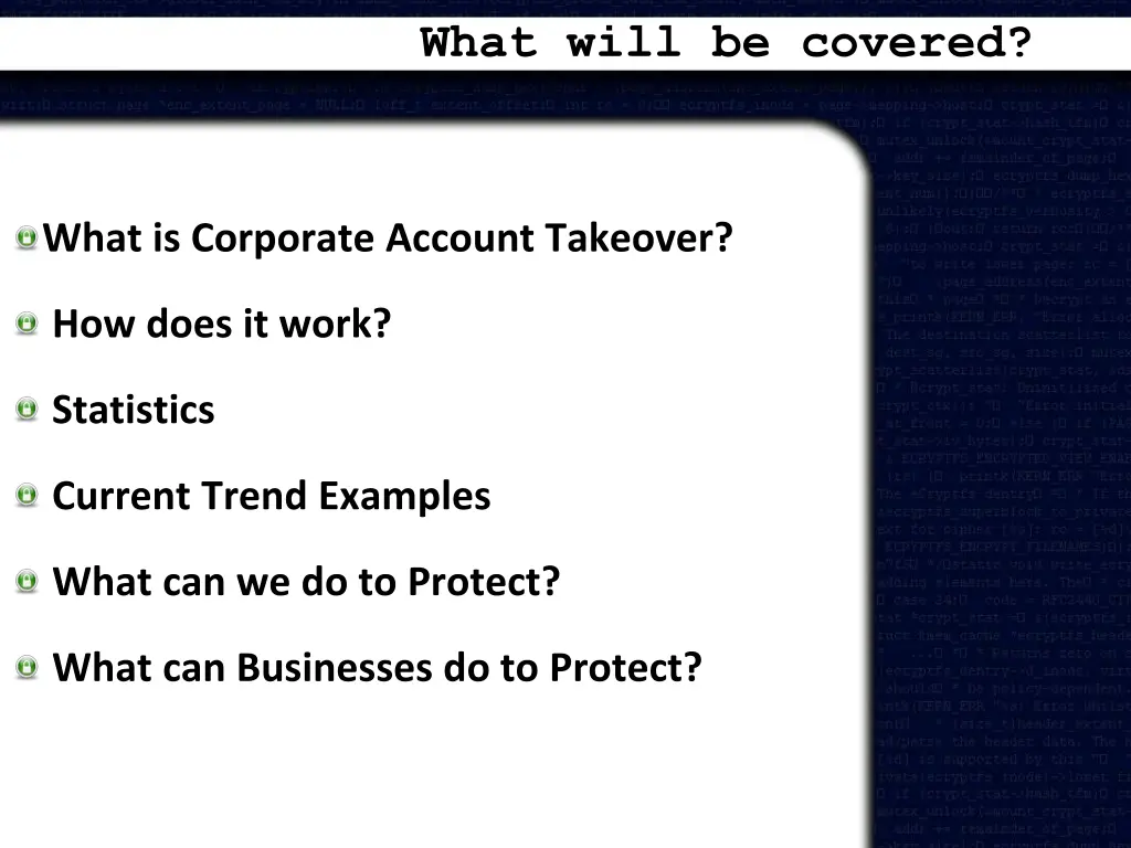 what will be covered