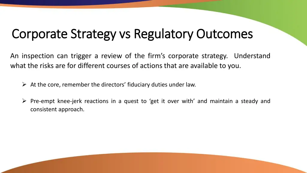 corporate strategy vs regulatory outcomes 1