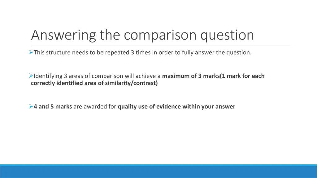 answering the comparison question 3