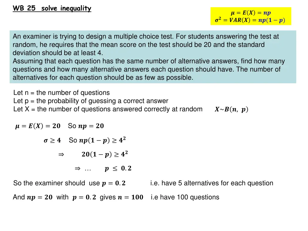 wb 25 solve inequality