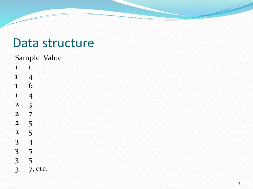 data structure sample value