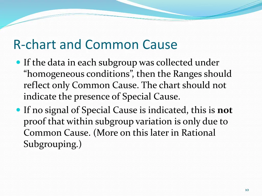 r chart and common cause